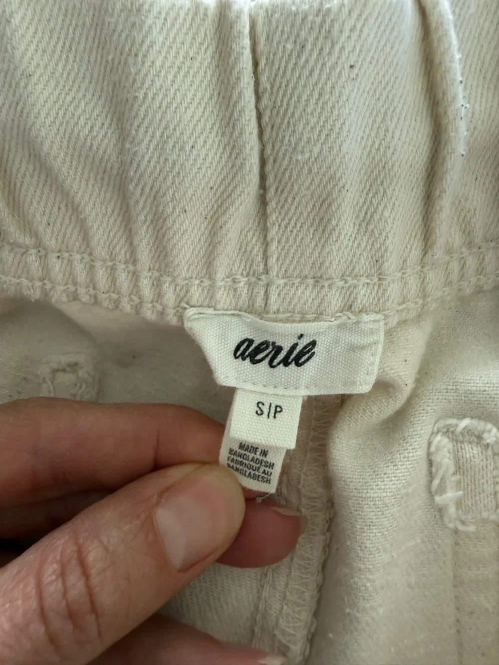 Aerie Cream High Waisted Tie Drawstring Shorts Small - Picture 9 of 10